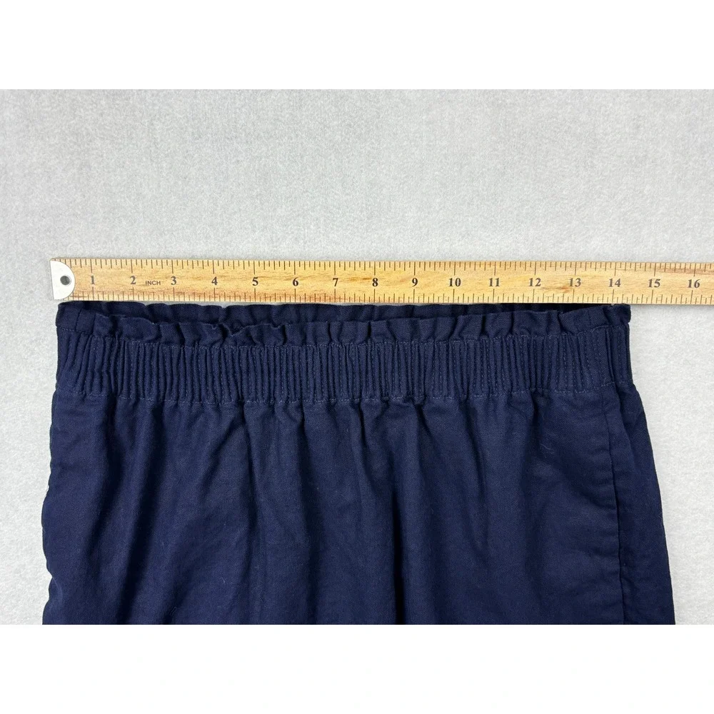 J.Crew Navy‎ Blue Scalloped Hem Linen Blend Mini Skirt H5397 Size 4